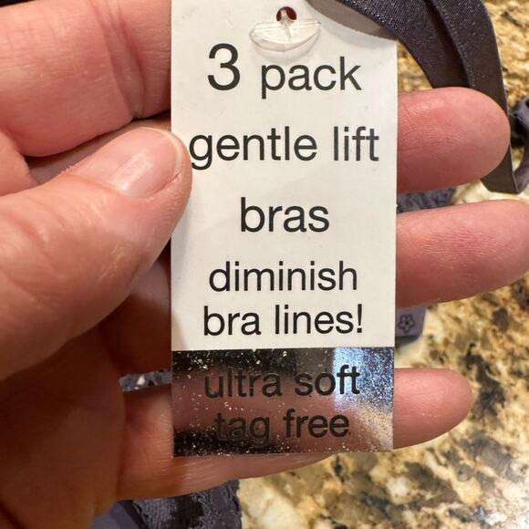 Kensie Set of 3 - 36DD Gentle Lift Tag Free Push Up Bras Pink, Taupe and Floral - Picture 13 of 13